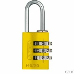 Abus 145/20 B/DFNLI Serrure à Combinaison -Antivol à chaine Soldes Boutique 46552ABUS145 20B DFNLI Zahlenschloss gelb